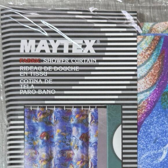 Blue Lagoon Sea Ocean Scene Fabric Shower Curtain No Liner Needed Maytex 70”x72” - Picture 3 of 7
